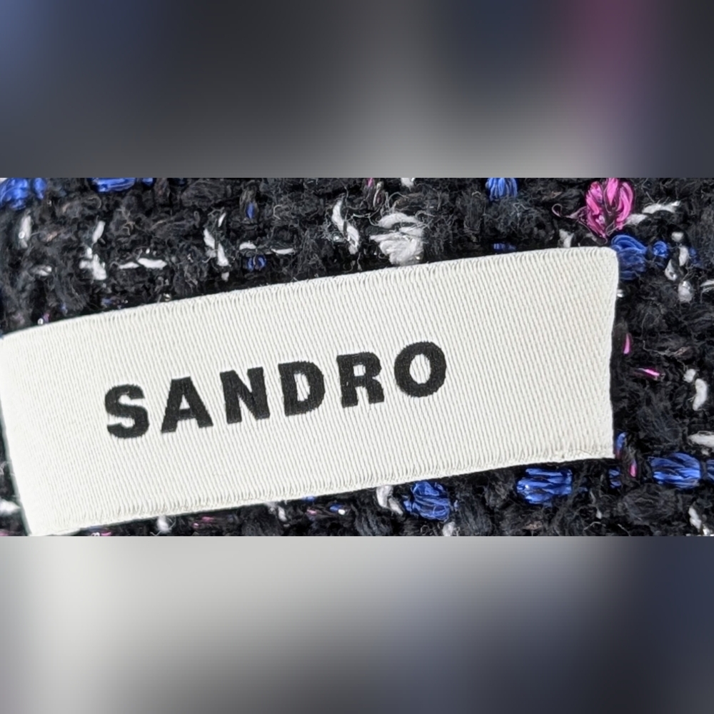 Sandro Womens Tweed Halter Top, Black Size 2 - Picture 5 of 6